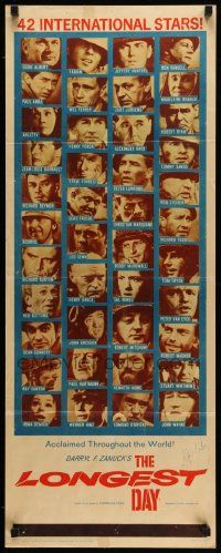 5z247 LONGEST DAY insert '62 Zanuck's World War II D-Day movie with 42 international stars!