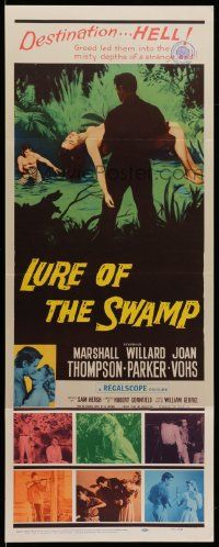 5z249 LURE OF THE SWAMP insert '57 two men & a super sexy woman find their destination is Hell!