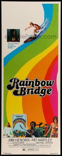 5z334 RAINBOW BRIDGE insert '72 Jimi Hendrix, wild psychedelic surfing & tarot card image!