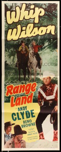 5z337 RANGE LAND insert '49 great images of cowboy Whip Wilson & Andy Clyde!