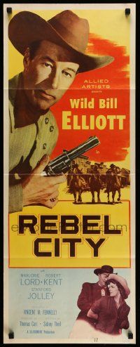 5z340 REBEL CITY insert '53 great image of William Wild Bill Elliott with two guns!