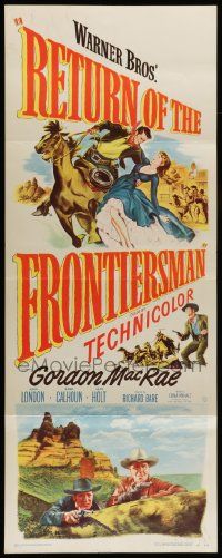5z347 RETURN OF THE FRONTIERSMAN insert '50 Gordon MacRae on horseback grabbing Julie London!