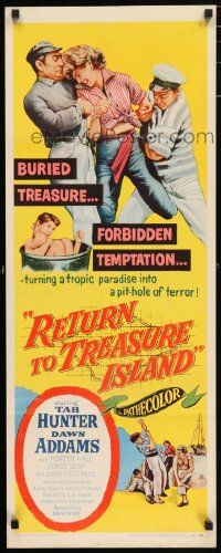 5z350 RETURN TO TREASURE ISLAND insert '54 Tab Hunter & desperate men with sexy Dawn Addams!