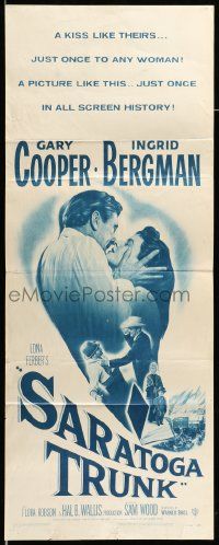 5z369 SARATOGA TRUNK insert R54 c/u of Gary Cooper about to kiss Ingrid Bergman, by Edna Ferber!