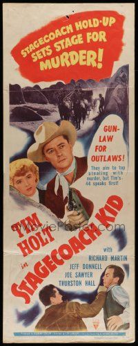 5z415 STAGECOACH KID insert '49 great art of cowboy Tim Holt, hold-up sets stage for murder!