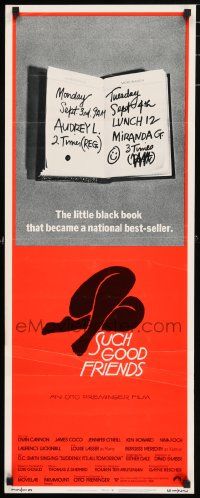 5z422 SUCH GOOD FRIENDS insert '72 Otto Preminger, image of little black book, Saul Bass art!