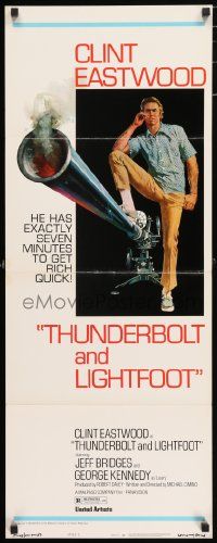 5z447 THUNDERBOLT & LIGHTFOOT style C insert '74 art of Clint Eastwood with HUGE gun by McGinnis!