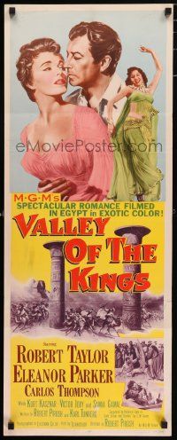 5z471 VALLEY OF THE KINGS insert '54 cool art of Robert Taylor & Eleanor Parker in Egypt!