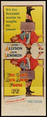 5z498 YOU CAN'T RUN AWAY FROM IT insert '56 Jack Lemmon & Allyson, It Happened One Night remake!