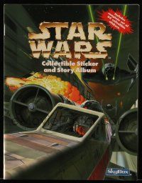 6a148 STAR WARS softcover activity book '96 filled w/stickers with art by Ralph McQuarrie, unused!