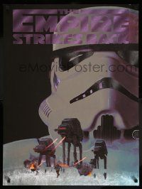 6a243 EMPIRE STRIKES BACK foil 24x32 English commercial poster '04 cool stormtrooper over Walkers!