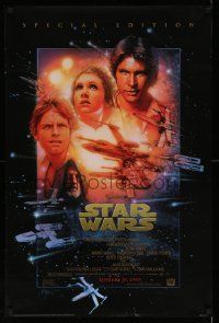 6a383 STAR WARS 24x36 commercial poster '97 artwork by Drew Struzan from one sheet!