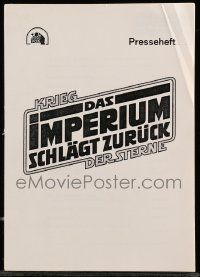 6a130 EMPIRE STRIKES BACK 8x12 German press booklet '80 contains biographies & a long glossary!