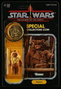 6a440 RETURN OF THE JEDI Kenner action figure '85 Paploo the Ewok /w coin, The Power of the Force!