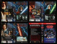 6a123 STAR WARS TRILOGY set of 3 English VHS video box proofs '95 from each movie + promo sheet!