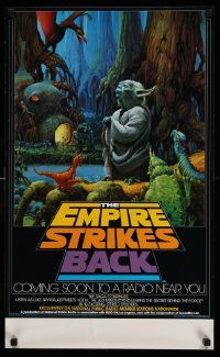 6a317 EMPIRE STRIKES BACK 17x28 radio poster '82 cool different art of Yoda by Ralph McQuarrie!