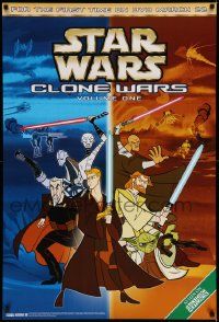 6a315 STAR WARS: CLONE WARS 27x40 video poster '05 cartoon art of Obi-Wan and Anakin, volume 1!