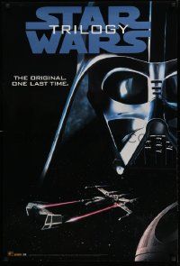 6a049 STAR WARS TRILOGY 27x40 video poster '97 Lucas, Empire Strikes Back, Return of the Jedi!