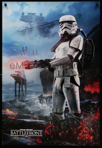 6a345 STAR WARS BATTLEFRONT 2-sided 23x34 special '15 huge battle on the ice planet Hoth!