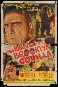 6b098 BELA LUGOSI MEETS A BROOKLYN GORILLA 1sh '52 it will stiffen you with laughter!