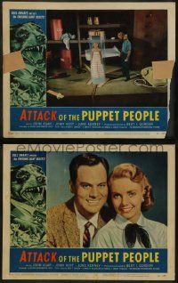 6c881 ATTACK OF THE PUPPET PEOPLE 2 LCs '58 sfx image and great close-up of Agar, Kenney!