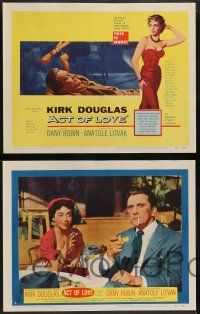 6c028 ACT OF LOVE 8 LCs '53 cool images of Kirk Douglas, pretty Dany Robin, Robert Strauss!
