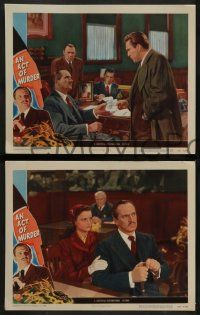 6c546 ACT OF MURDER 7 LCs '48 Fredric March, mercy or murder - are you fit to judge, it'll stun you