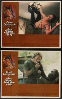 6c046 ANY WHICH WAY YOU CAN 8 int'l LCs '80 cool images of Clint Eastwood, William Smith & Clyde!