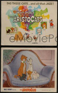 6c049 ARISTOCATS 8 LCs '71 Walt Disney feline jazz musical cartoon, great cat images!