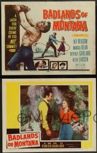 6c055 BADLANDS OF MONTANA 8 LCs '57 Rex Reason & Beverly Garland in western action!