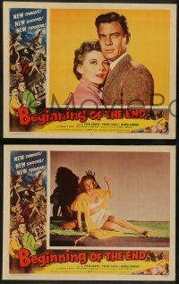6c636 BEGINNING OF THE END 5 LCs '57 great images of scientist Peter Graves & pretty Peggie Castle!
