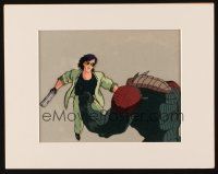 6d167 UNKNOWN ANIMATED CHARACTER animation cel '80s great image of Japanese anime guy & monster!