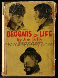 6d637 BEGGARS OF LIFE hardcover book '28 Jim Tully's novel w/ movie scenes showing Louise Brooks!
