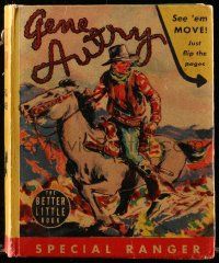 6d674 GENE AUTRY SPECIAL RANGER Better Little Book hardcover book '41 the pages work as a flip book!