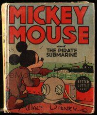 6d698 MICKEY MOUSE & THE PIRATE SUBMARINE Better Little Book hardcover book '39 by Walt Disney!