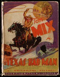 6d729 TEXAS BAD MAN Five Star Library hardcover book '34 a tiny novel of the Tom Mix western movie!