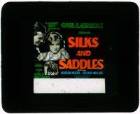 6d103 SILKS & SADDLES glass slide '29 Walling wins Marian Nixon's heart by winning a horse race!