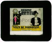 6d133 YOU'D BE SURPRISED glass slide '26 Raymond Griffith, Dorothy Sebastian, crime comedy!