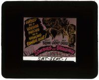 6d134 ZOMBIES ON BROADWAY glass slide '44 Bela Lugosi, cursed by a voodoo hoodoo on a zombie hunt!