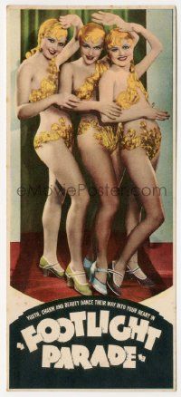 6d357 FOOTLIGHT PARADE herald '33 wonderful different image of showgirls in skimpy gold outfits!