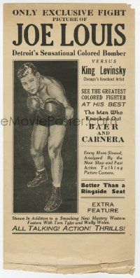 6d371 JOE LOUIS VS KING LEVINSKY herald '35 boxing, art of Detroit's Sensational Colored Bomber!