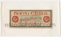 6d192 COLOMBO linen Italian 3x7 wine label '50s advertising their Ferro-China brand of wine!