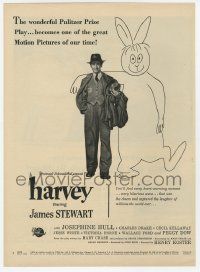 6d259 HARVEY magazine ad '50 great image of James Stewart standing with 6 foot imaginary rabbit!