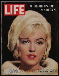 6d433 LIFE MAGAZINE magazine August 17, 1962 portrait of Marilyn Monroe by Lawrence Schiller!