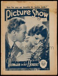 6d457 PICTURE SHOW English magazine Aug 5, 1933 Myrna Loy & Leslie Howard, The Woman in His House!