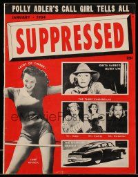 6d498 SUPPRESSED vol 1 no 1 magazine January 1954 sexy Jane Russell, Tempest Storm's insured chest!