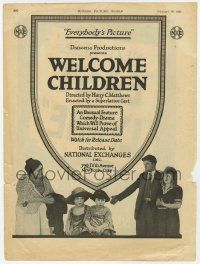 6d281 WELCOME CHILDREN magazine ad '21 an unusual feature comedy drama of universal appeal!