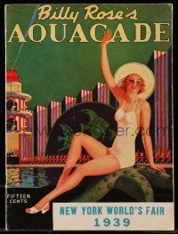6d738 1939 WORLD'S FAIR signed souvenir program book '39 Weissmuller in Billy Rose's Aquacade!