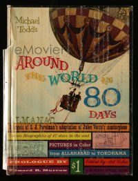 6d757 AROUND THE WORLD IN 80 DAYS hardcover souvenir program book '56 Jules Verne adventure epic!