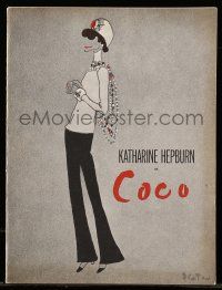 6d788 COCO stage play souvenir program book '69 Beaton art of Katharine Hepburn as Chanel founder!